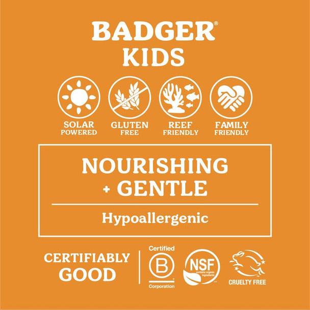 Badger SPF 40 Kids Mineral Sunscreen Cream - Reef-Friendly Broad-Spectrum Water-Resistant Kids Sunscreen with Zinc Oxide - Tangerine and Vanilla, 2.9 oz