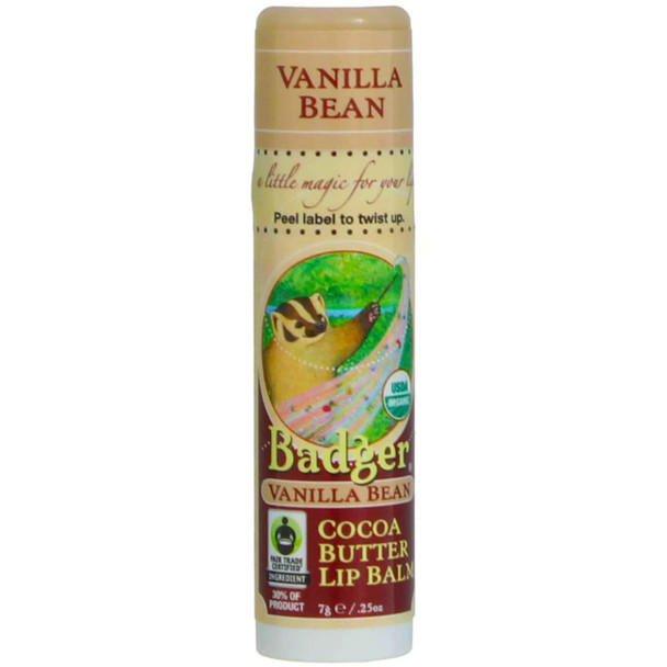 Badger, Lip Balm Van Cocoa Organic, 0.25 Ounce