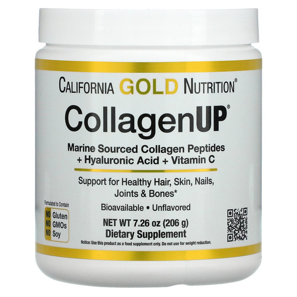 California Gold Nutrition, CollagenUP, Hydrolyzed Marine Collagen Peptides with Hyaluronic Acid and Vitamin C, Unflavored
