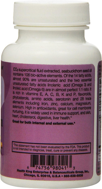 Balanceuticals Seabuckthorn Seed Oil, 500 mg Dietary Supplement Softgels, 60-Count Bottle