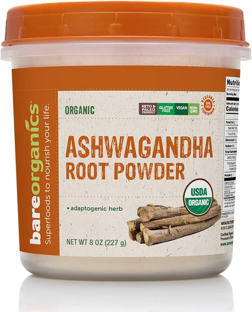 BareOrganics Ashandha Root Powder, 8 Oz