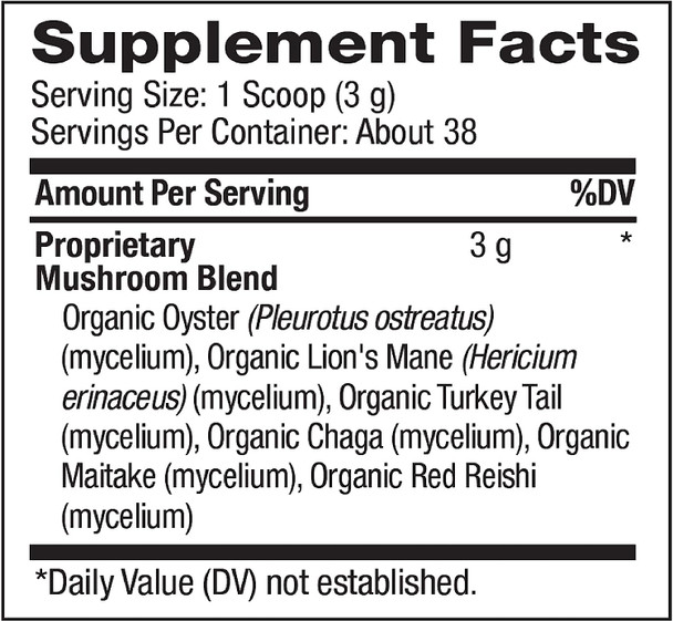 BareOrganics, Mushroom Immune Blend Powder, Organic Superfood, Vegan Dietary Supplement, 4 Ounces