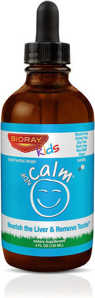 BIORAY Kids NDF Calm, Vanilla - 4 fl oz - Nourish The Liver & Remove Toxins - Non-GMO, Vegan, Gluten Free - 2-4 Month Supply