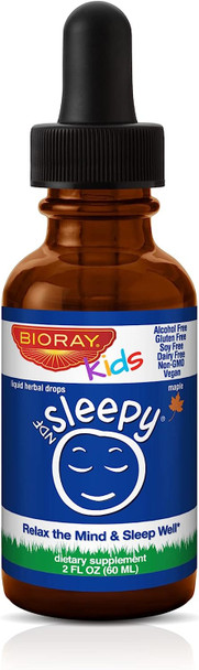 BIORAY Kids NDF Sleepy, Maple - 2 fl oz - Relax The Mind & Rest Through The Night - Non-GMO, Vegan, Gluten Free - 1-2 Month Supply
