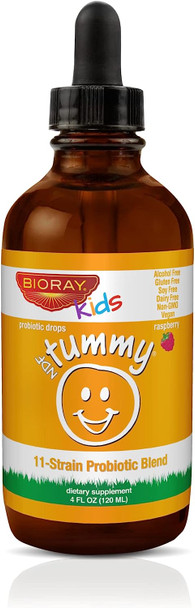 BIORAY Kids NDF Tummy, Raspberry - 4 fl oz (120 mL)