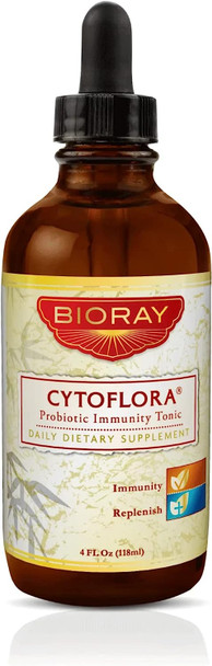 BIORAY Professional CytoFlora - 4 fl oz - Probiotic Immunity Tonic - Improves Bowel & Gut Function - Non-GMO, Vegetarian, Gluten Free