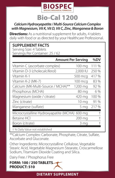 Biospec Nutritionals Bio-Cal 1200 (100 Tablets)