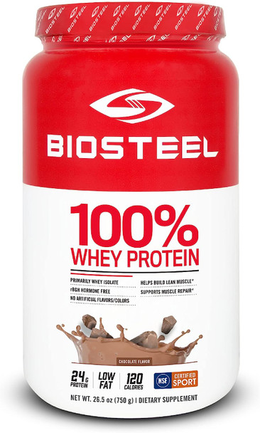 BioSteel 100% Whey Protein Powder Supplement, rBGH Hormone Free and Non-GMO Post Workout Formula, Chocolate, 25 Servings