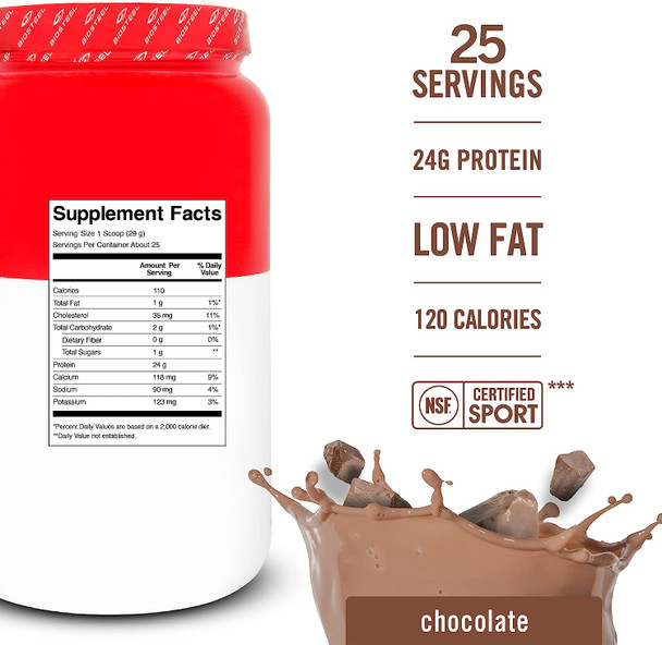 BioSteel 100% Whey Protein Powder Supplement, rBGH Hormone Free and Non-GMO Post Workout Formula, Chocolate, 25 Servings