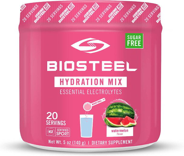 BioSteel Hydration Mix, Sugar-Free with Essential Electrolytes and B Vitamins, Watermelon, 20 Servings