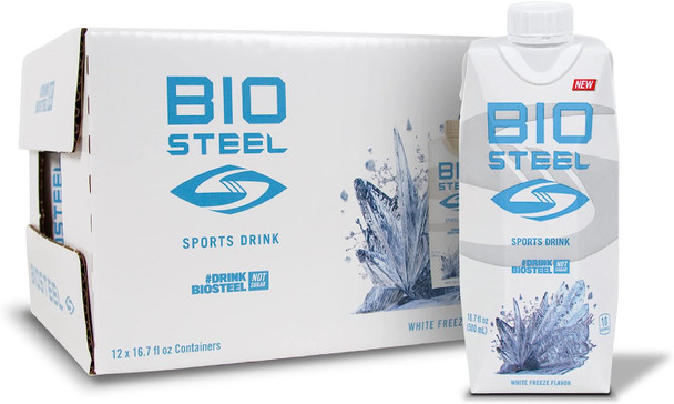 BioSteel Sports Drink, Sugar-Free with Essential Electrolytes, White Freeze, 16.7 Fluid Ounces, 12-Pack