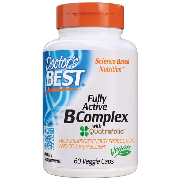 Doctor's Best Fully Active B-Complex with Quatrefolic, 60 vcaps