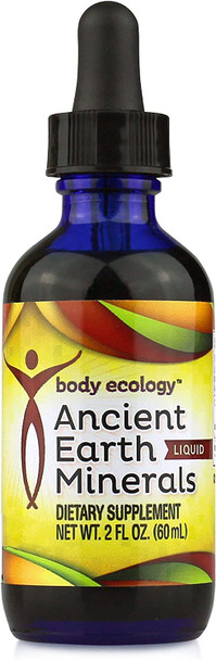 Body Ecology Ancient Earth Liquid Minerals | 100% Plant-Derived Trace Mineral Liquid Supplement | Fast-Absorbing Electrolyte Solution for Immune Support | 60 Servings (2 fl oz)