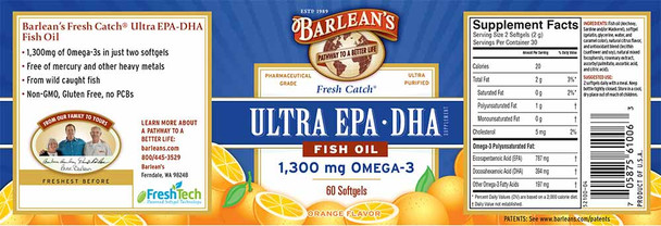 Barlean's Organic Oils Fresh Catch® Ultra EPA-DHA Fish Oil
