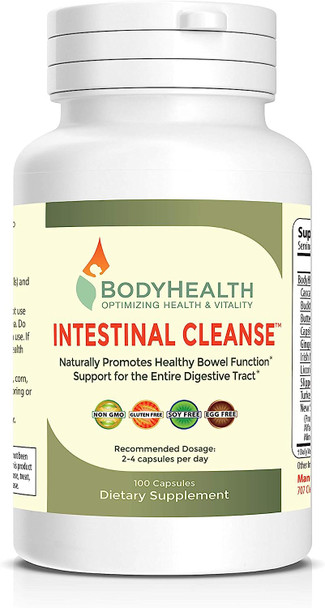 BodyHealth Intestinal Cleanse - Eliminate, Colon Cleanser Detox, Gentle Laxative Pills and Bowel Flush Constipation Relief for Adults, Body Cleanse for Colon Health and Clean Gut (100 Capsules)