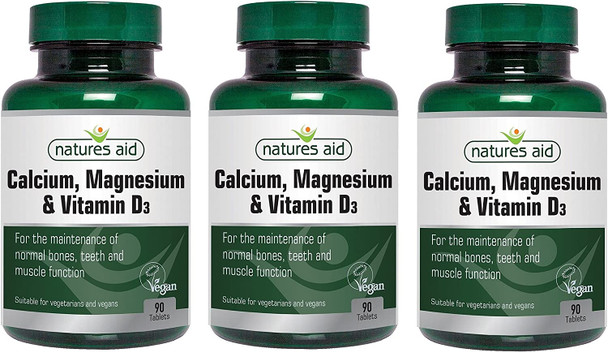 Natures Aid | Calcium Magnesium & D3 Tablets | 3 x 90s