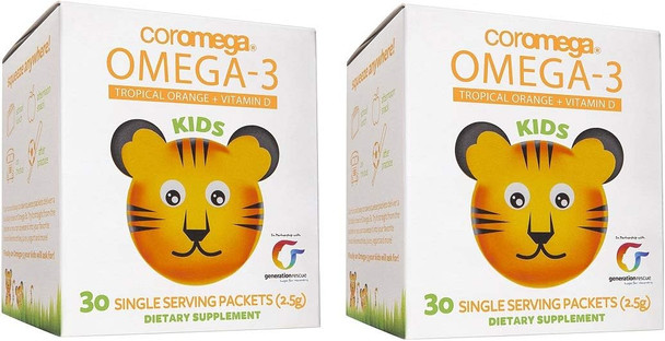 Coromega Kids Omega 3 Supplement, 30 Count - 2 Pack
