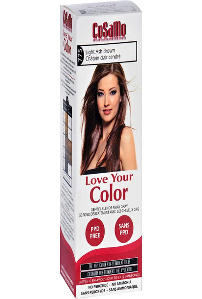Cosamo Love Your Color Non-permanent Hair Color 775, Light Ash Brown - 3 Oz