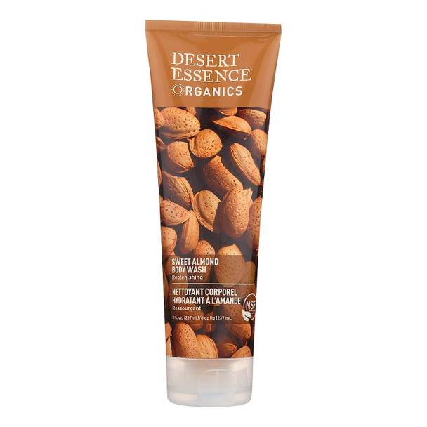 Desert Essence Body Wash,Sweet Almond, 8 Fz