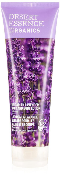 Desert Essence Bulgarian Lavender Hand & Body Lotion - 8 Fl Ounce - Calming - Shea Butter - Aloe Vera - Soothes & Nurtures - No Oily Residue - Honeysuckle - No Parabens