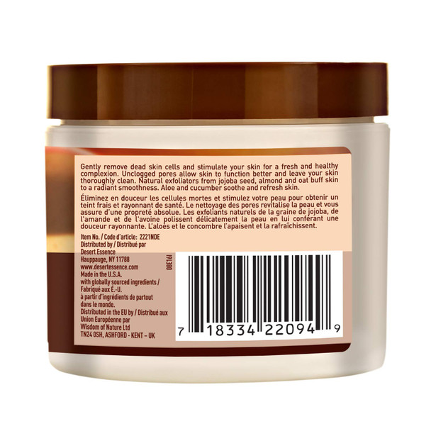 Desert Essence Gentle Facial Scrub - 4 Fl Oz - Pack of 3 - Jojoba Oil - Almond Meal - Oat Buff Skin - Aloe Vera - Removes Dead Skin Cells, Unclogs Pores - For Radiant Skin - Exfoliating Scrub