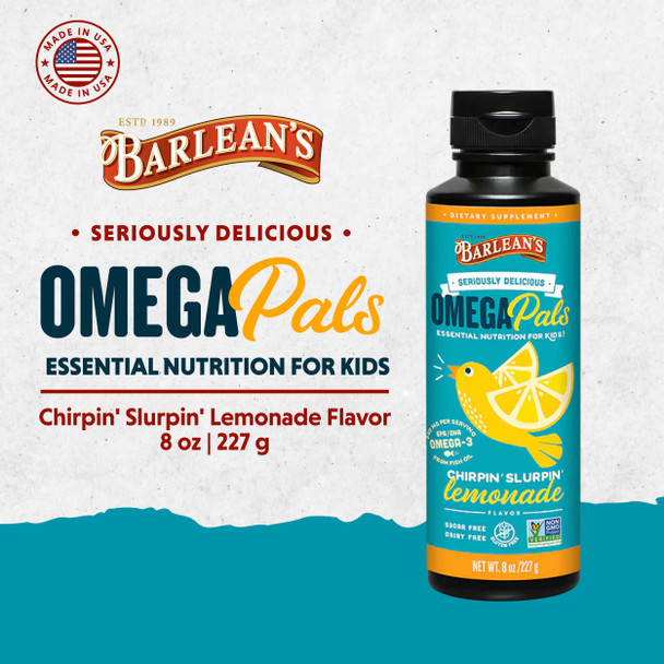 Barlean's Organic Oils Omega Pals Chirpin’ Slurpin  Lemonade Fish Oil