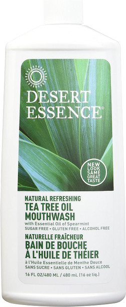 DESERT ESSENCE MOUTHWASH,Tea Tree,Refill, 16 FZ(Pack of 3)