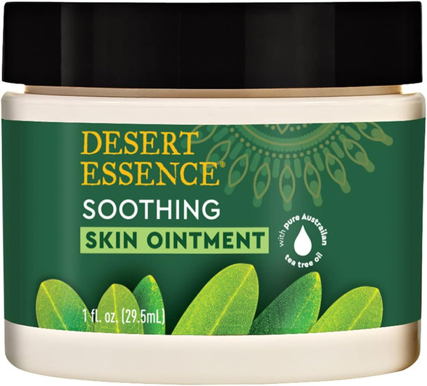 Desert Essence Tea Tree Oil Skin Ointment - 1 Fl Ounce - Jojoba & Lavender Essential Oils - Vitamin E - Sweet Almond Extract - Moisturizer For Dry Skin, Skin Irritations, Cuticles