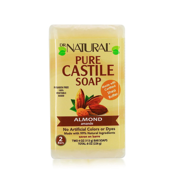 Dr. Natural Almond Castile Bar Soap 2 Pack, 226 GR