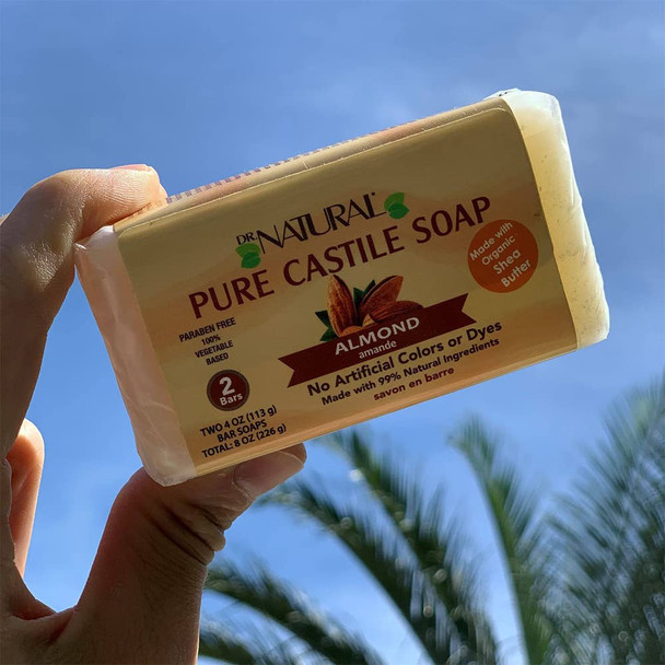 Dr. Natural Almond Castile Bar Soap 2 Pack, 226 GR