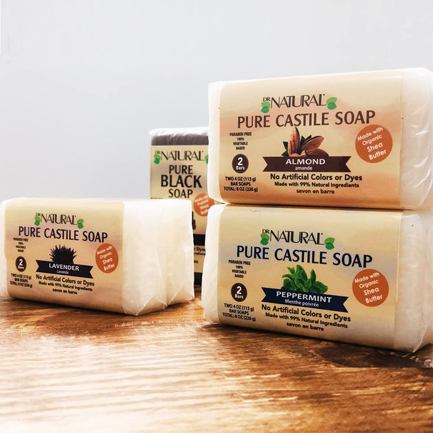 Dr. Natural Almond Castile Bar Soap 2 Pack, 226 GR