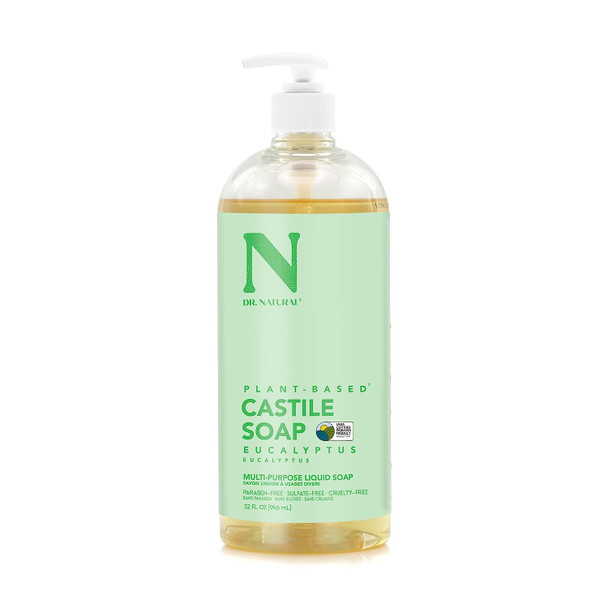 Dr. Natural Castile Liquid Soap Eucalyptus, 32oz 2-Pack