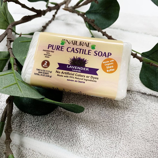 Dr. Natural Lavender Castile Bar Soap 2 Pack, 226 GR