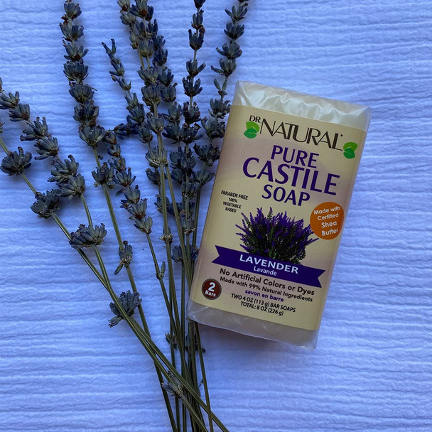 Dr. Natural Lavender Castile Bar Soap 2 Pack, 226 GR