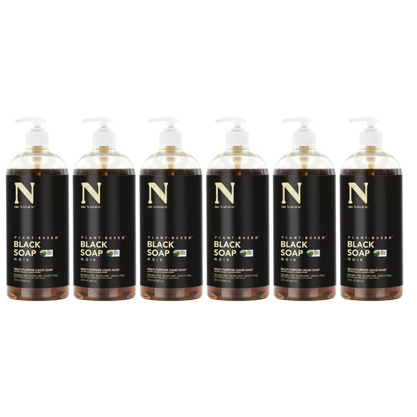 Dr. Natural Liquid Black Soap, 32oz 6-Pack