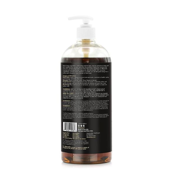 Dr. Natural Liquid Black Soap, 32oz 6-Pack