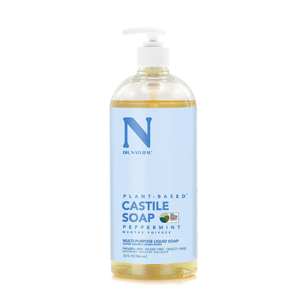 Dr. Natural Pure-castile Liquid Soap, Peppermint, 32 Oz