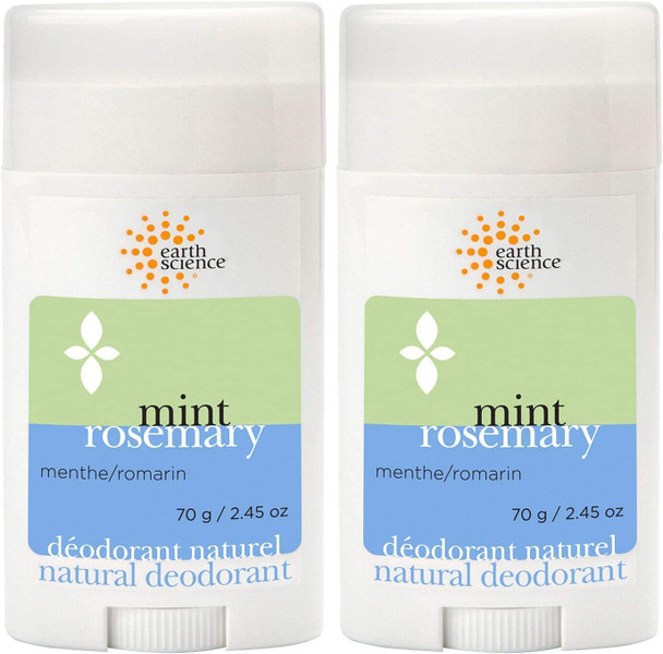 EARTH SCIENCE - All-Natural Mint and Rosemary Aluminum Free Deodorant (2pk, 2.45 oz.)