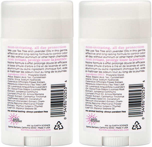 EARTH SCIENCE - Aluminum-Free Natural Lavender and Tea Tree Deodorant (2pk, 2.45 oz.)