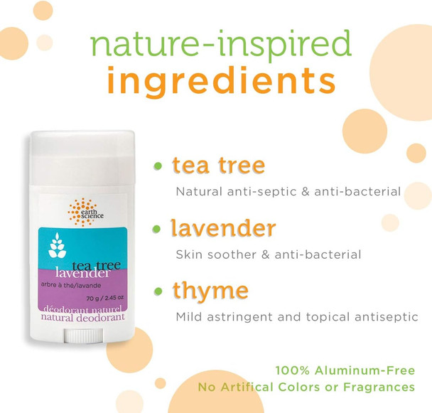 EARTH SCIENCE - Aluminum-Free Natural Lavender and Tea Tree Deodorant (2pk, 2.45 oz.)