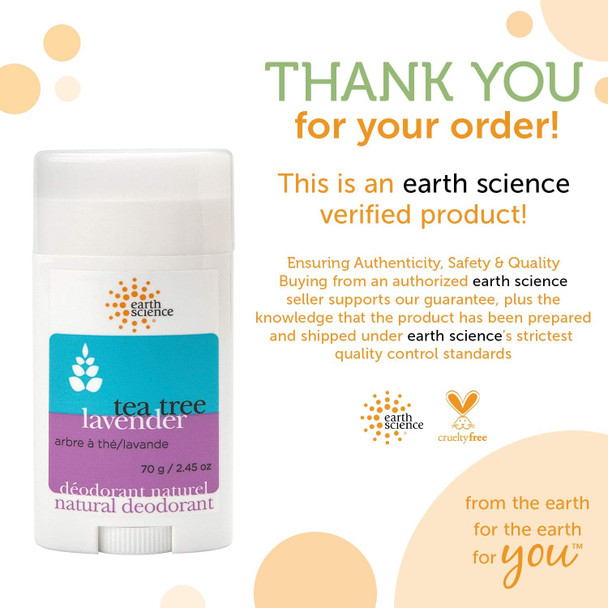 EARTH SCIENCE - Aluminum-Free Natural Lavender and Tea Tree Deodorant (6pk, 2.45 oz.)