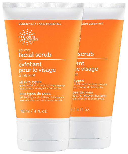 EARTH SCIENCE - Apricot Gentle Exfoliating Facial Scrub for All Skin Types (4 oz.)