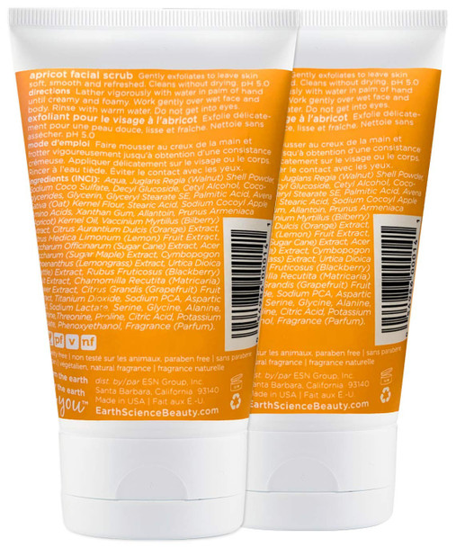 EARTH SCIENCE - Apricot Gentle Exfoliating Facial Scrub for All Skin Types (4 oz.)