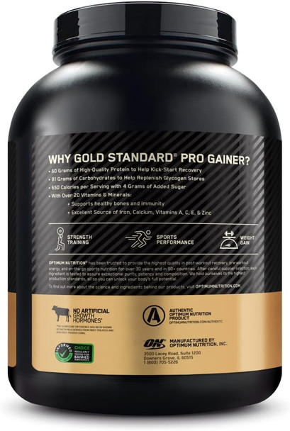 Optimum Nutrition Gold Standard Pro Gainer Protein Double Chocolate 5 LB