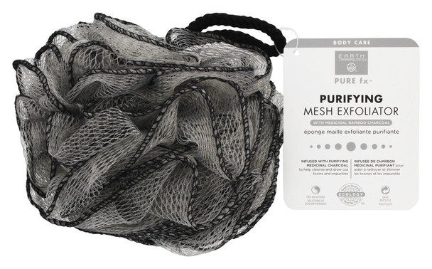 Earth Therapeutics - Pure fx Purifying Mesh Exfoliator with Medicinal Bamboo Charcoal