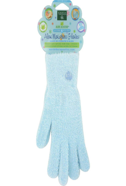 Earth Therapeutics Aloe Moisture Gloves, Ultra Plush Blue, 1 Pair
