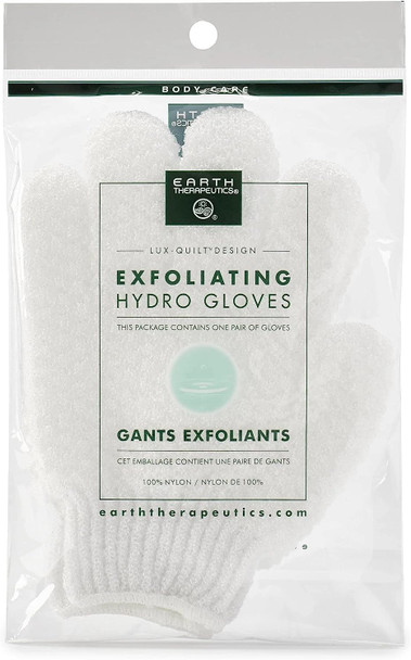 Earth Therapeutics Exfoliating Hydro Gloves - White