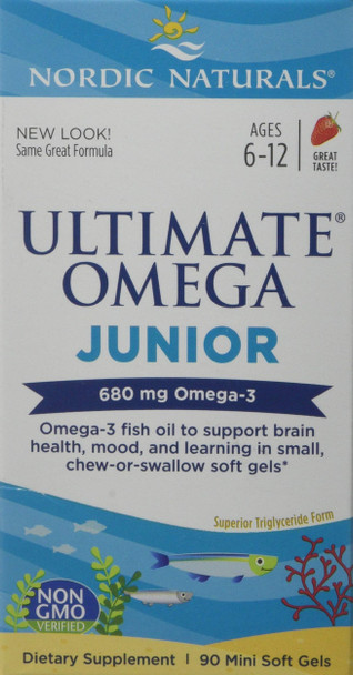 Ultimate Omega Junior, Strawberry 90 Mini Softgels