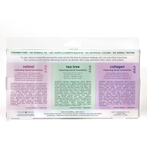 Earth Therapeutics Makeup Remover Wipes - Travel - 3 Pack