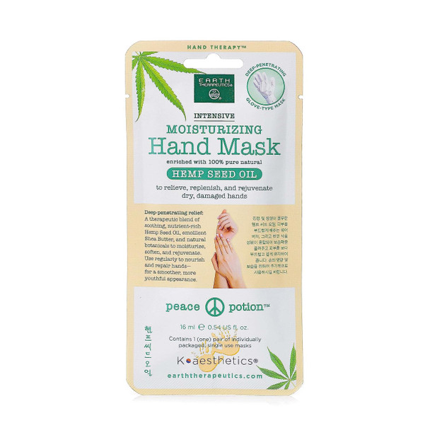 Earth Therapeutics Moisturizing Hand Mask with Hemp Seed Oil (1 Pair)